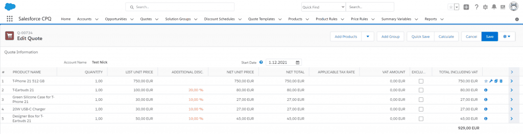 Editar cotización en Salesforce CPQ